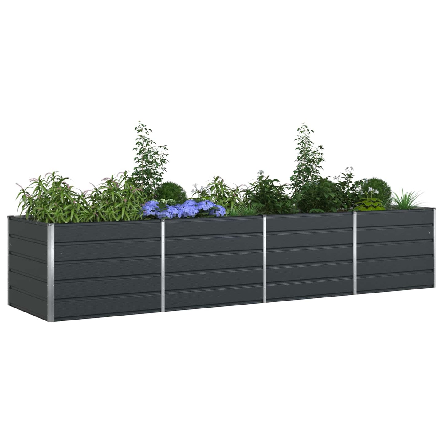 Plantekassed Antrasitt 385 x 100 x 75 cm Galvanisert Stål