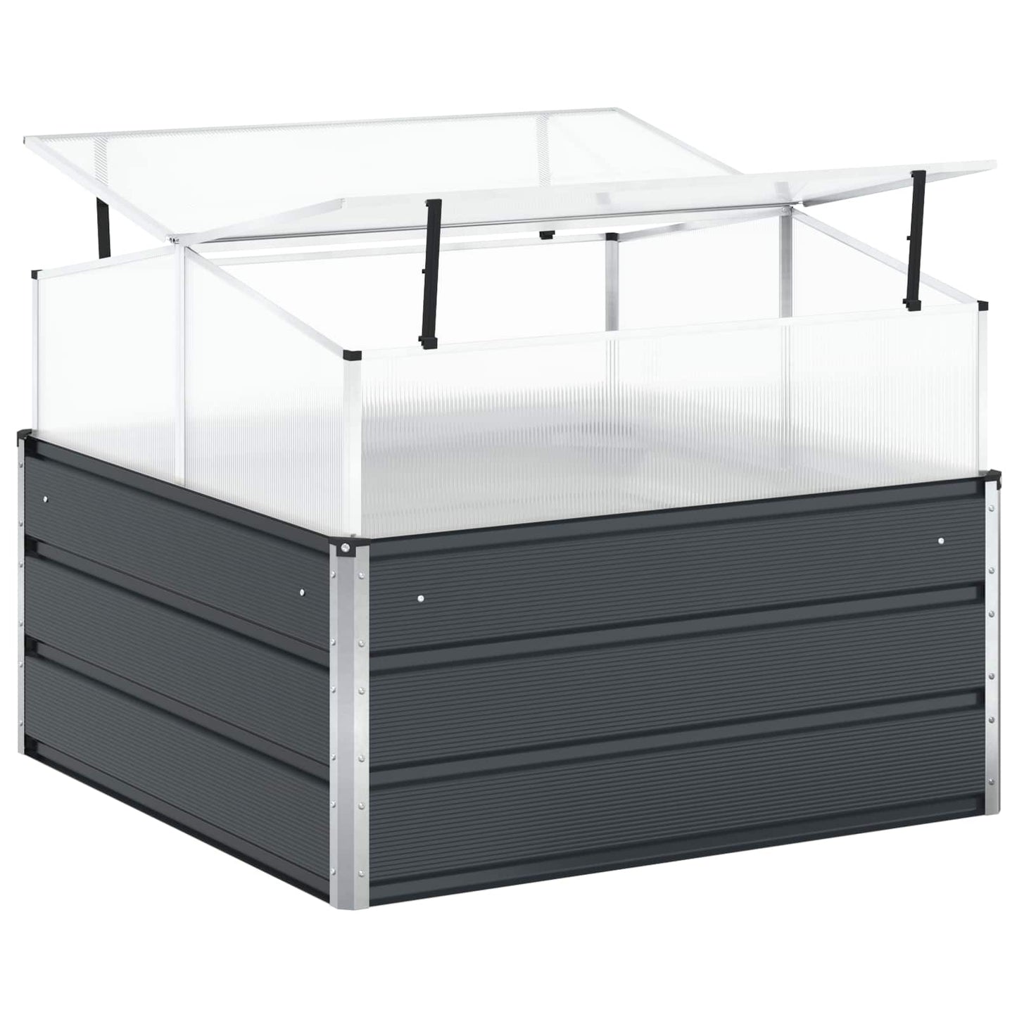 Plantekassed Antrasitt 100 x 100 x 77 cm Galvanisert Stål