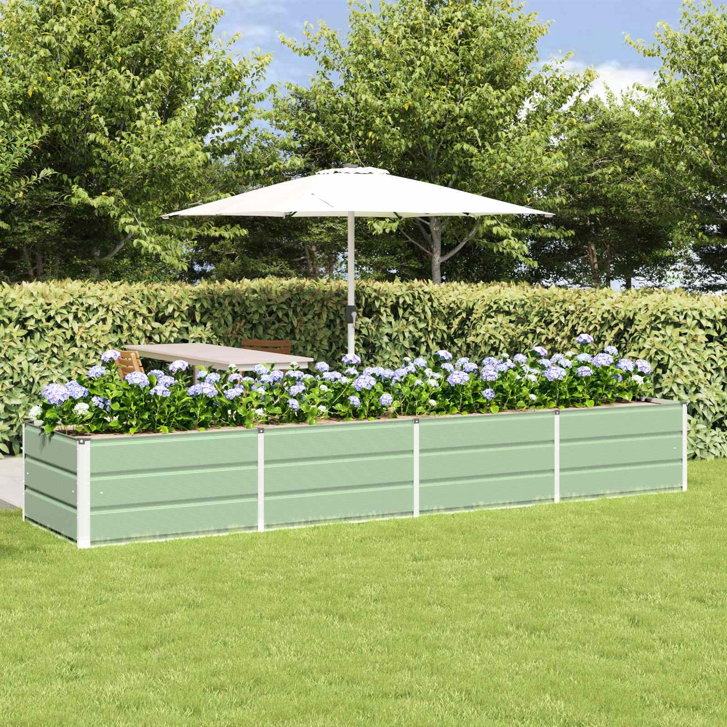 Plantekassed grønn 320 x 80 x 45 cm Stål