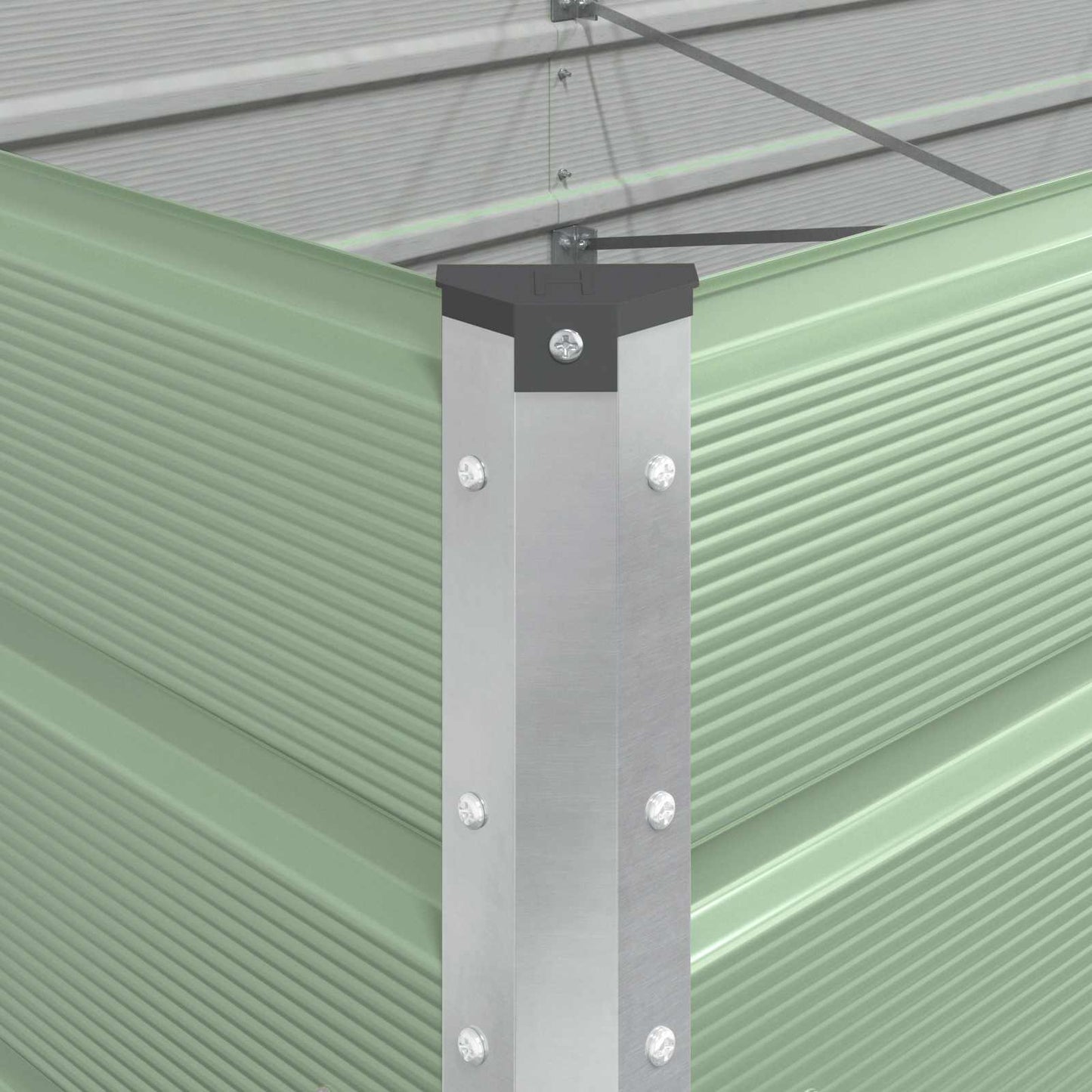 Plantekassed Pastellgrønn 385 x 100 x 45 cm Galvanisert Stål
