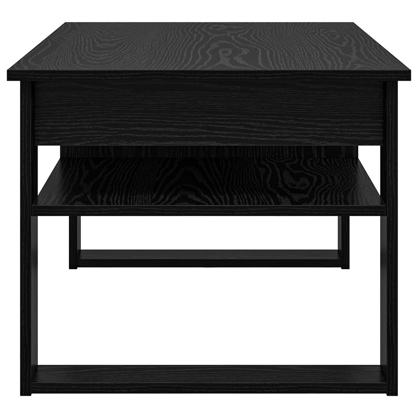 Kaffebord med lagring Svart Eik 96 x 54 x 44 cm Konstruert tre