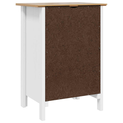 Nattbordskap med skuff HILL Hvit og honningbrun 46 x 35 x 65 cm