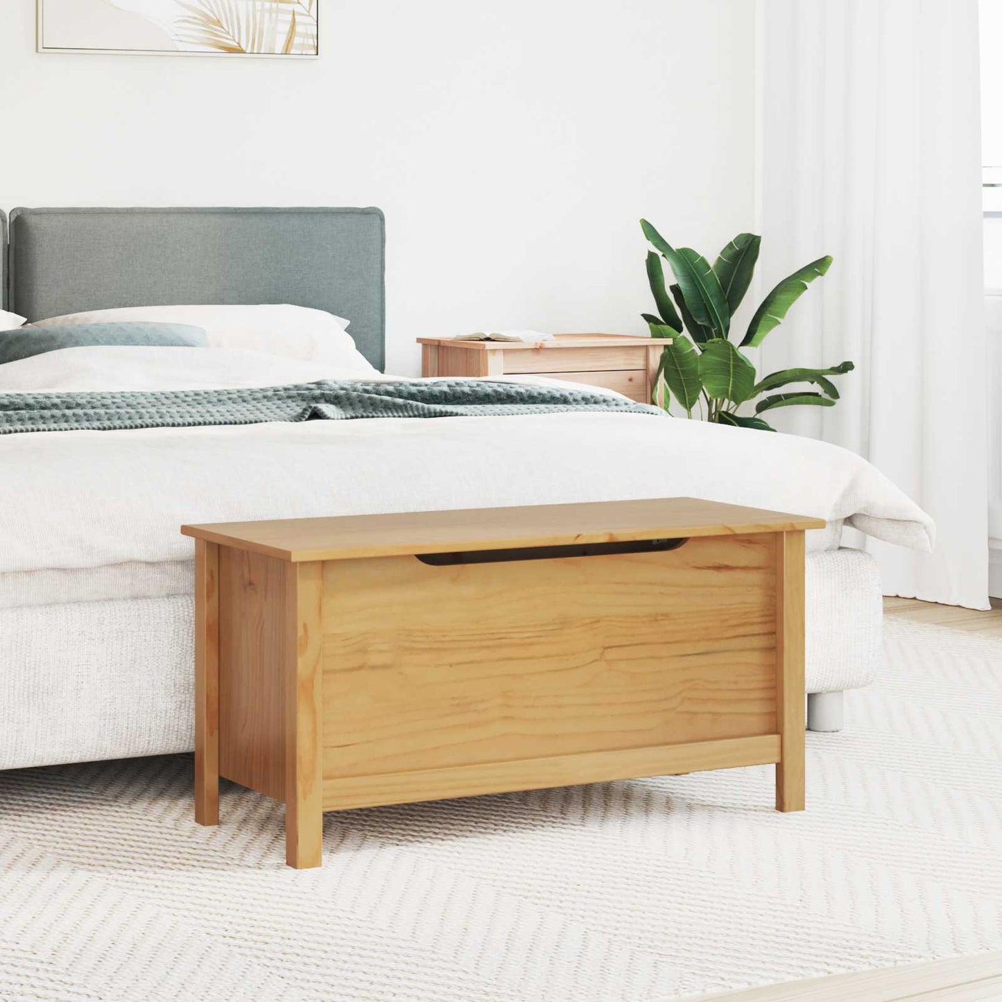 Oppbevaringskiste Honning Brun 90 x 40 x 45 cm Massiv furu