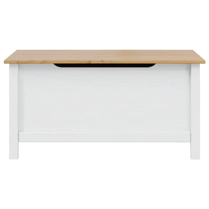 Oppbevaringskiste Hvit og honningbrun 90 x 40 x 45 cm Massiv furu