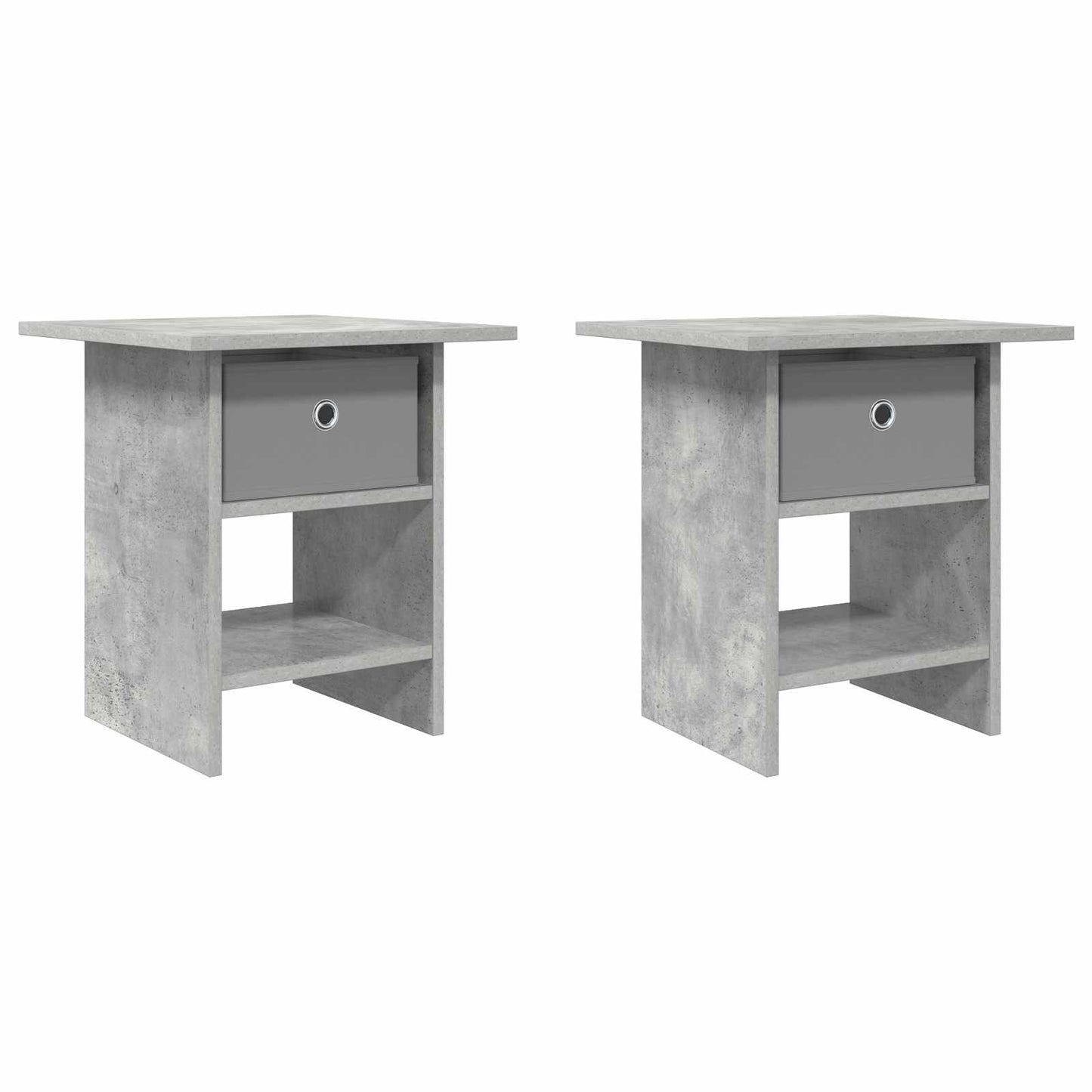 Nattbord 2 pcs Betonggrå 41 x 40 x 45 cm Konstruert tre