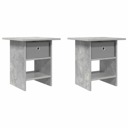 Nattbord 2 pcs Betonggrå 41 x 40 x 45 cm Konstruert tre