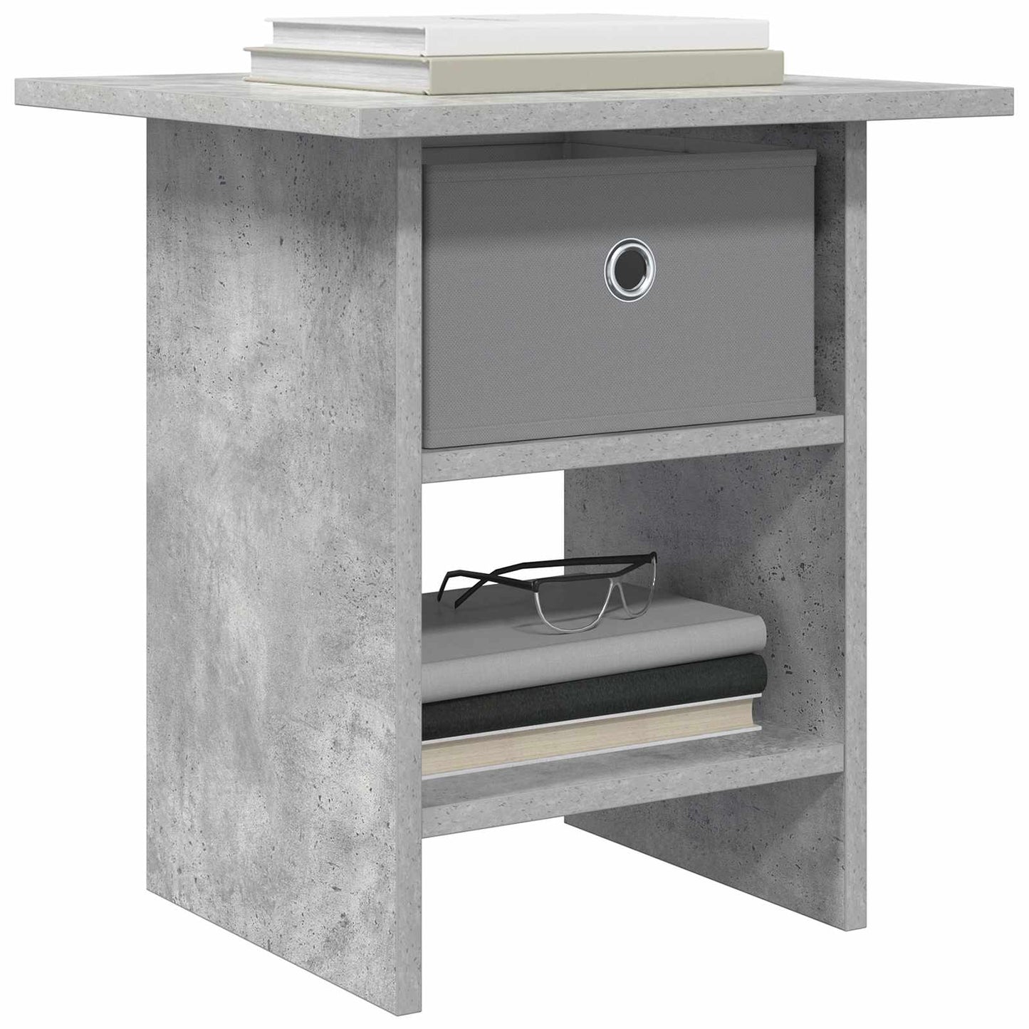 Nattbord 2 pcs Betonggrå 41 x 40 x 45 cm Konstruert tre