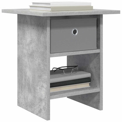 Nattbord 2 pcs Betonggrå 41 x 40 x 45 cm Konstruert tre