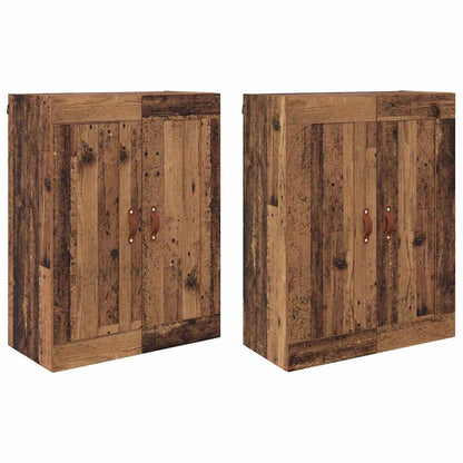 Vegghengt skap Veggmontert 2 pcs Gammelt tre 69,5 x 34 x 90 cm