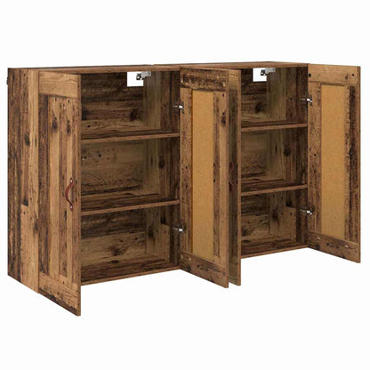 Vegghengt skap Veggmontert 2 pcs Gammelt tre 69,5 x 34 x 90 cm