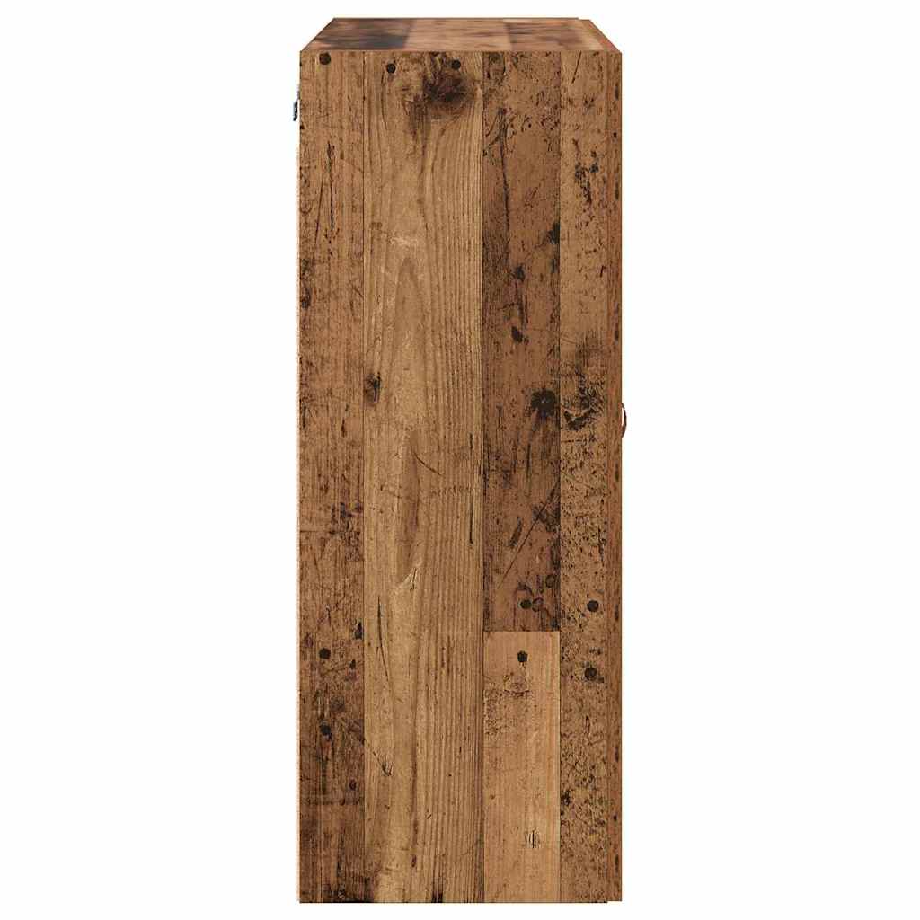 Vegghengt skap Veggmontert 2 pcs Gammelt tre 69,5 x 34 x 90 cm
