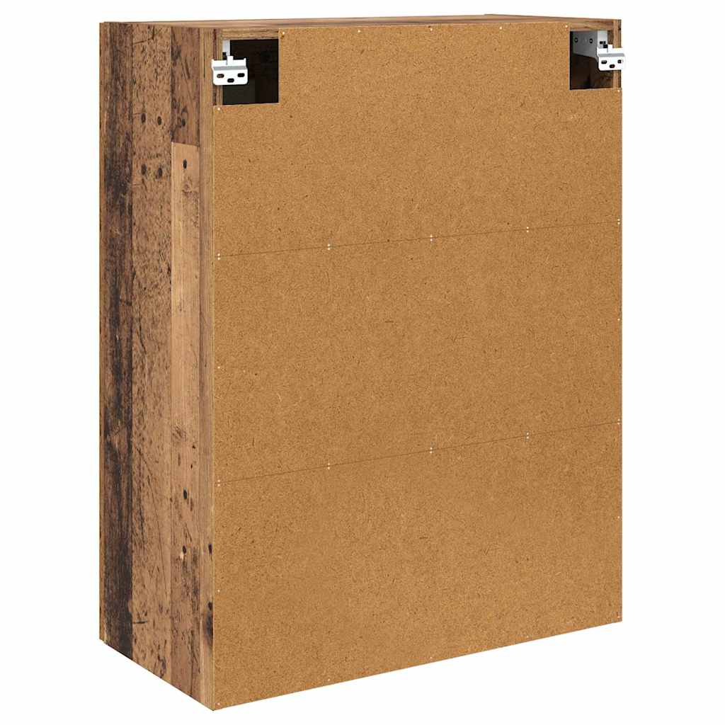 Vegghengt skap Veggmontert 2 pcs Gammelt tre 69,5 x 34 x 90 cm