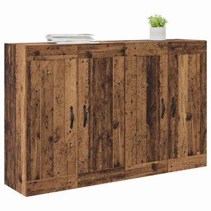 Vegghengt skap Veggmontert 2 pcs Gammelt tre 69,5 x 34 x 90 cm
