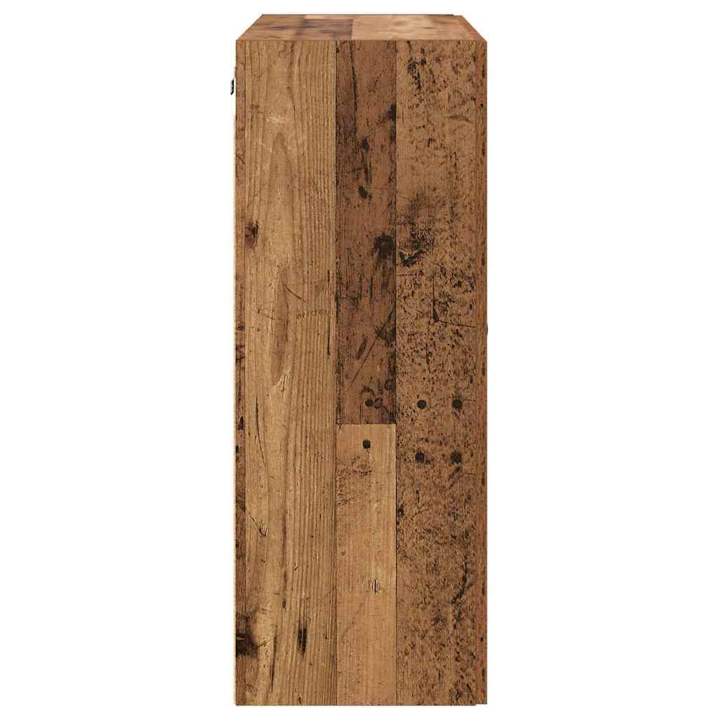 Vegghengt skap Veggmontert 2 pcs Gammelt tre 69,5 x 34 x 90 cm