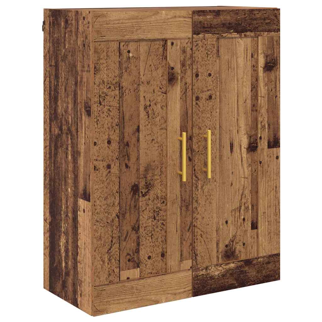 Vegghengt skap Veggmontert 2 pcs Gammelt tre 69,5 x 34 x 90 cm