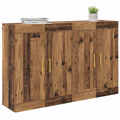 Vegghengt skap Veggmontert 2 pcs Gammelt tre 69,5 x 34 x 90 cm