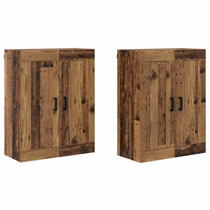 Vegghengt skap Veggmontert 2 pcs Gammelt tre 69,5 x 34 x 90 cm