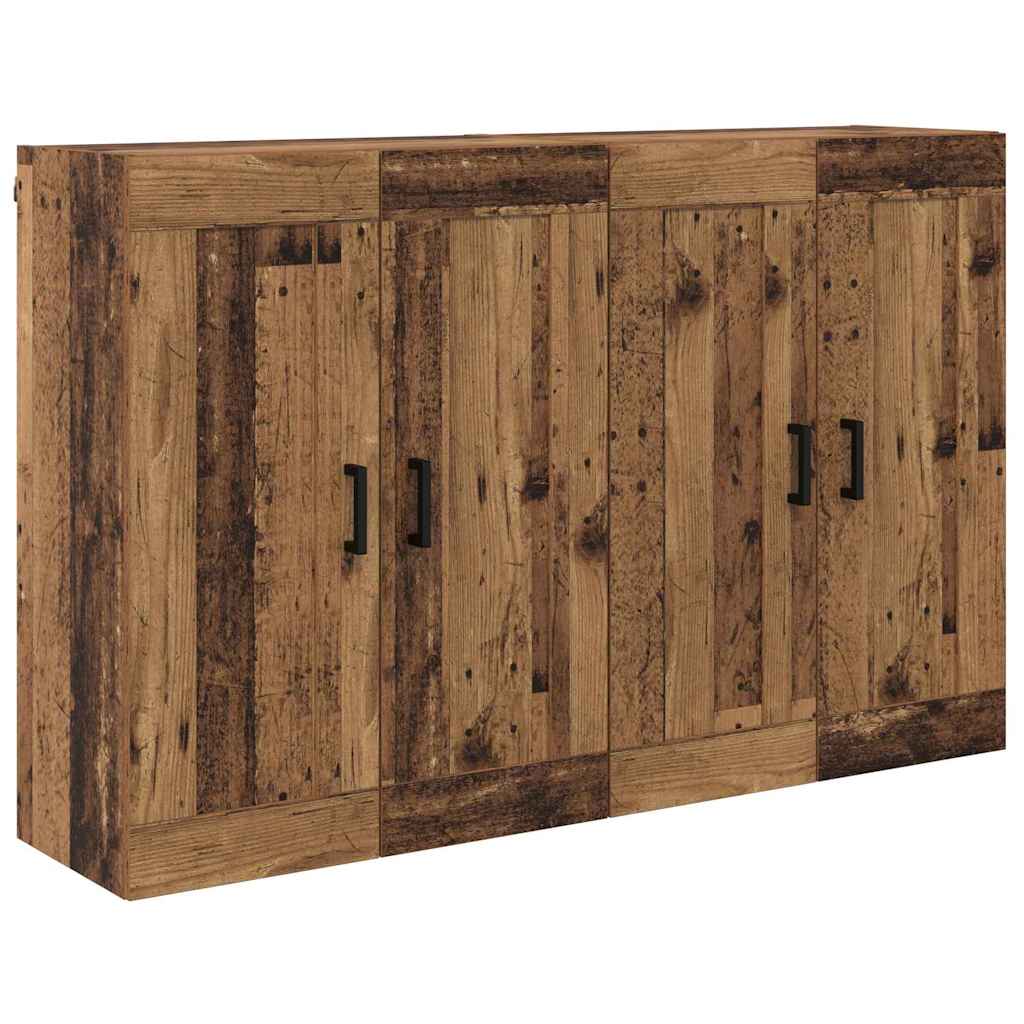 Vegghengt skap Veggmontert 2 pcs Gammelt tre 69,5 x 34 x 90 cm