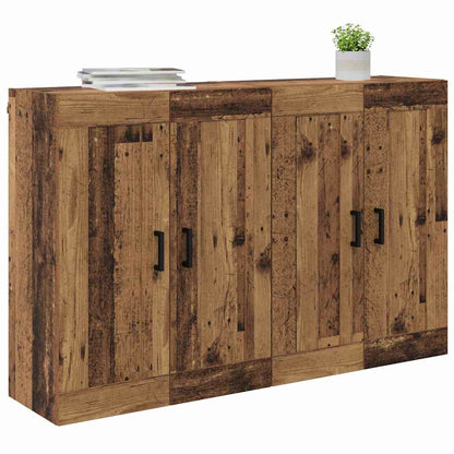 Vegghengt skap Veggmontert 2 pcs Gammelt tre 69,5 x 34 x 90 cm