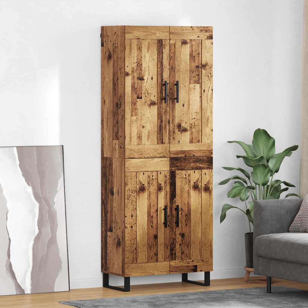 Høyskap Gammelt tre 69,5 x 34 x 180 cm Konstruert tre