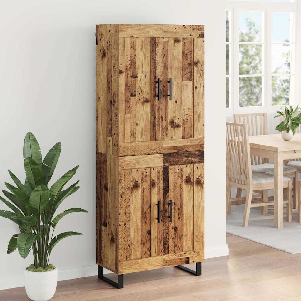 Høyskap Gammelt tre 69,5 x 34 x 180 cm Konstruert tre