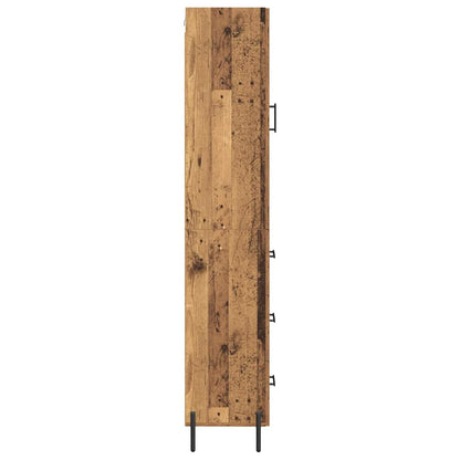 Høyskap med skuff Gamle tre 34,5 x 34 x 180 cm Konstruert tre