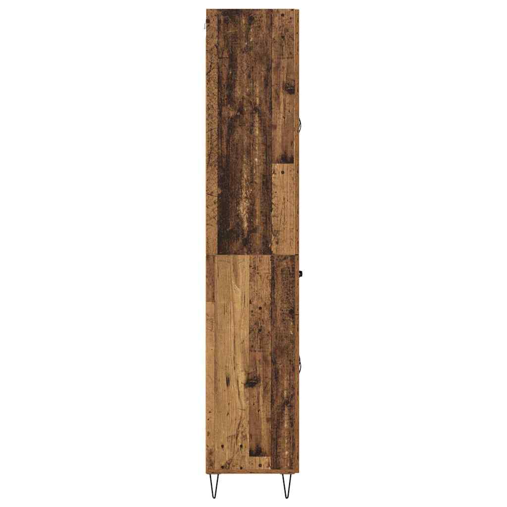 Høyskap med skuff Gamle tre 69,5 x 34 x 180 cm Konstruert tre