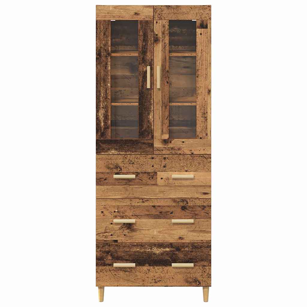 Høyskap Gamle tre 69,5 x 34 x 180 cm Sponplater og glass