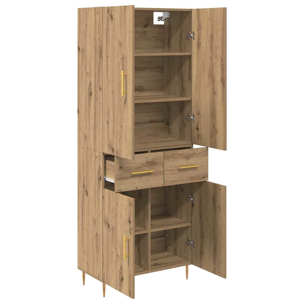 Høyskap med skuff Artisan Eik 69,5 x 34 x 180 cm Konstruert tre