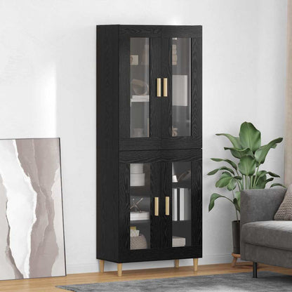 Høyskap Svart Eik 69,5 x 34 x 180 cm Konstruert tre