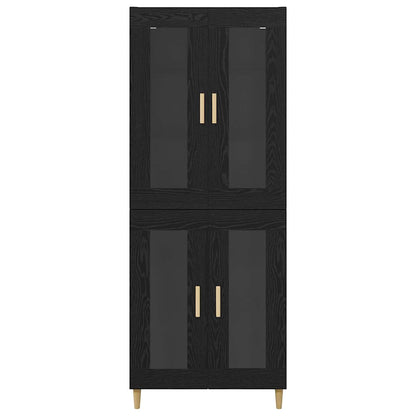 Høyskap Svart Eik 69,5 x 34 x 180 cm Konstruert tre