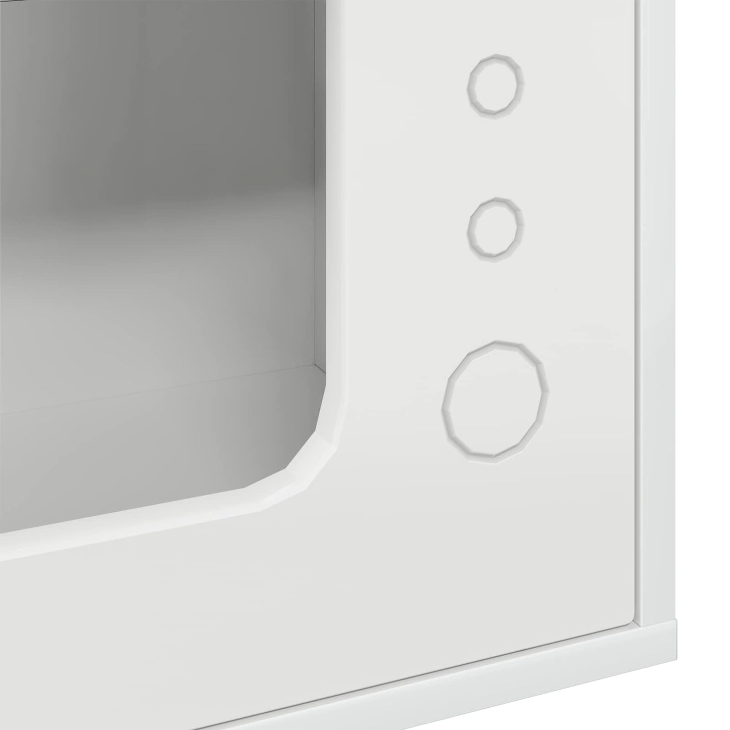 Katt Hus Glanset Hvit 51 x 30 x 42 cm Konstruert tre