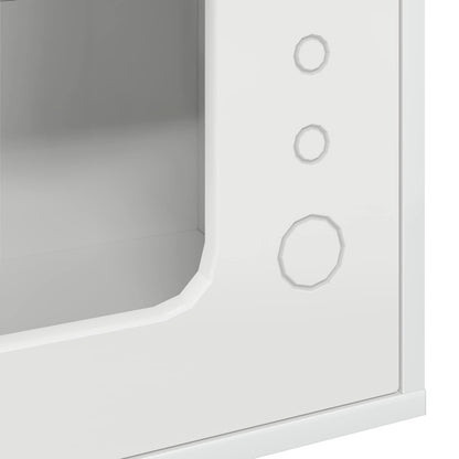 Katt Hus Glanset Hvit 51 x 30 x 42 cm Konstruert tre