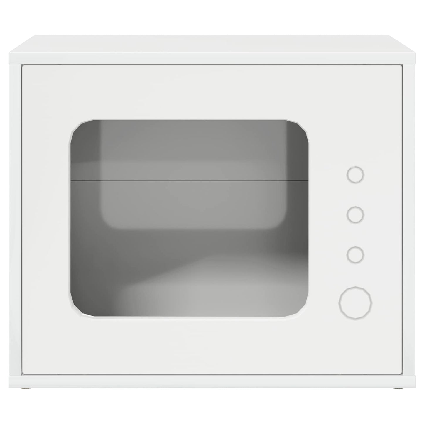 Katt Hus Glanset Hvit 51 x 30 x 42 cm Konstruert tre