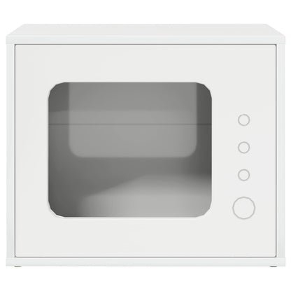 Katt Hus Glanset Hvit 51 x 30 x 42 cm Konstruert tre