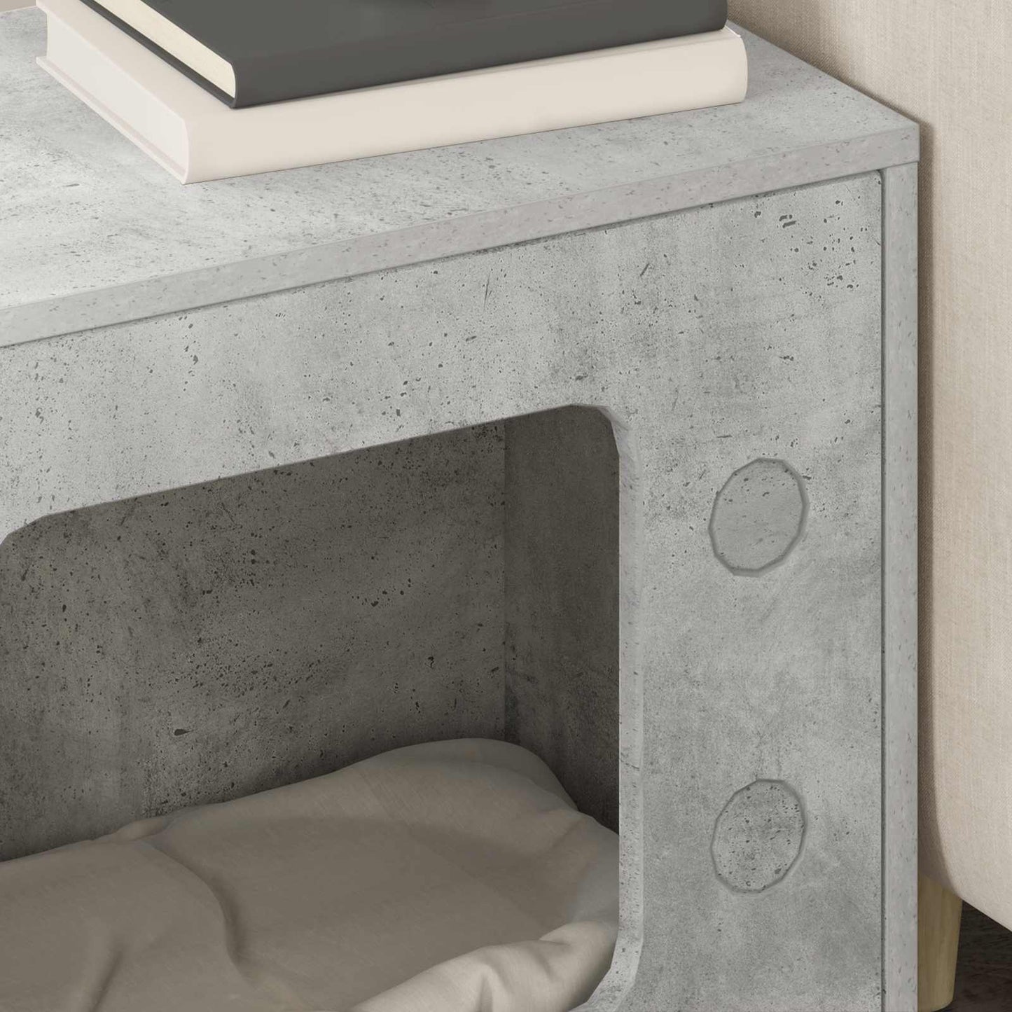 Katt Hus Betong 51 x 30 x 52 cm Konstruert tre