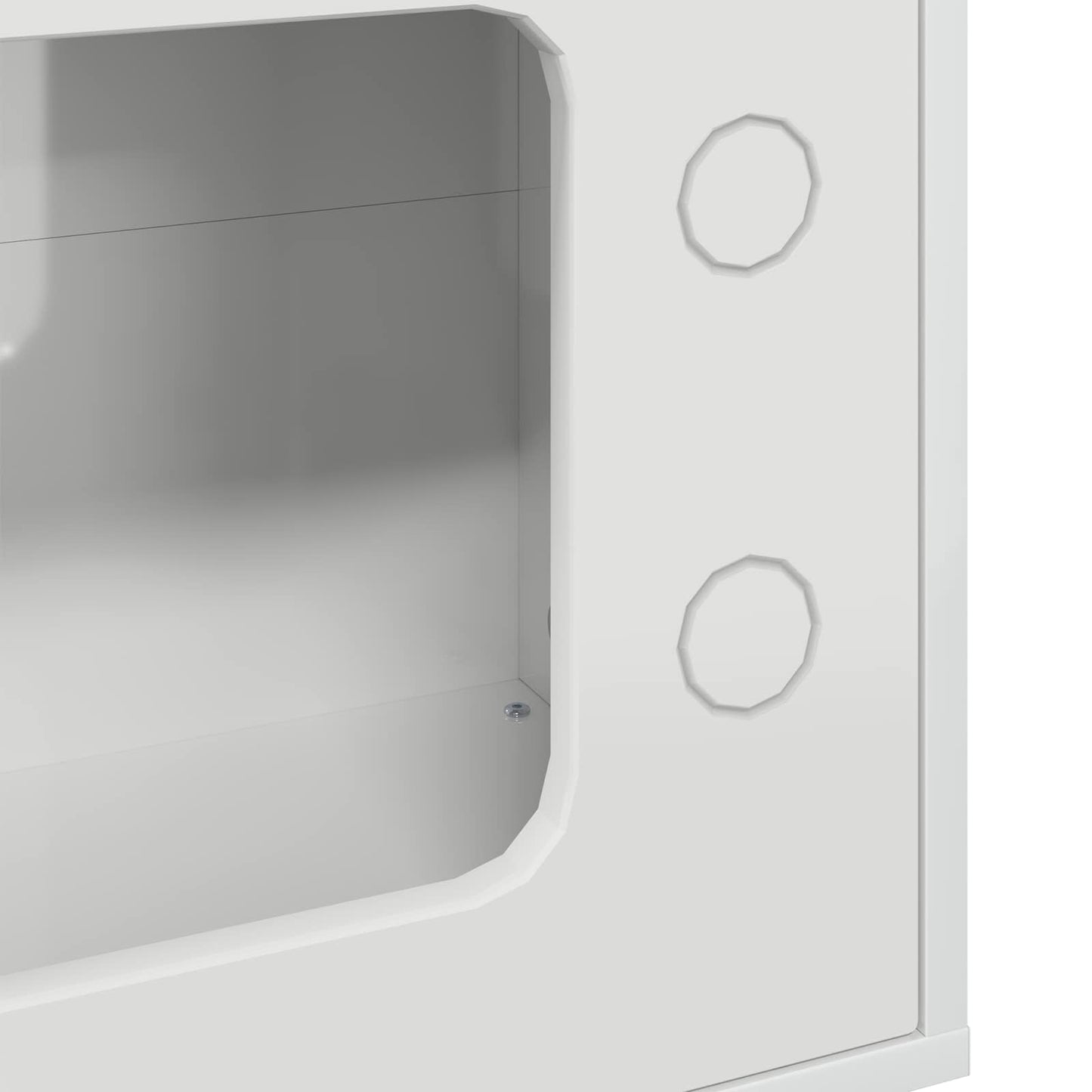 Katt Hus Glanset Hvit 51 x 30 x 52 cm Konstruert tre