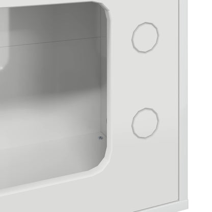 Katt Hus Glanset Hvit 51 x 30 x 52 cm Konstruert tre