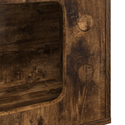 Katt Hus Røkt eik 51 x 30 x 52 cm Konstruert tre