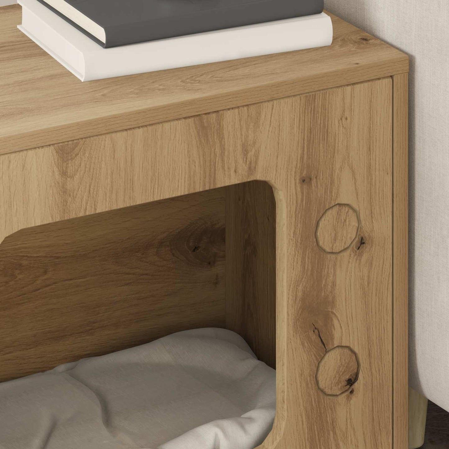 Katt Hus Kunstnerisk Eik 51 x 30 x 52 cm Konstruert tre