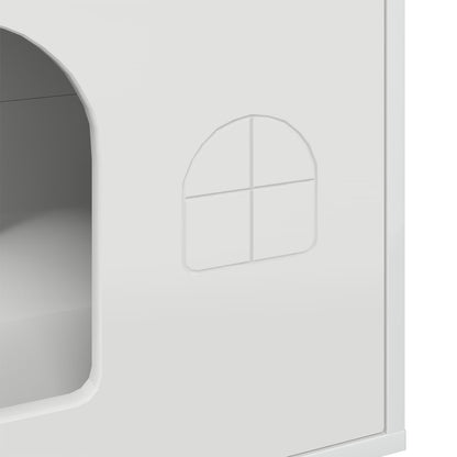 Katt Hus Glanset Hvit 51 x 30 x 52 cm Konstruert tre