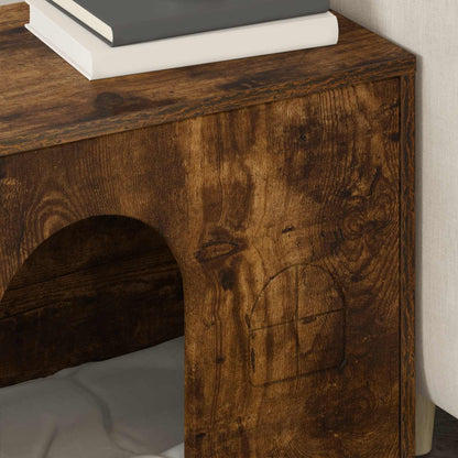 Katt Hus Røkt eik 51 x 30 x 52 cm Konstruert tre