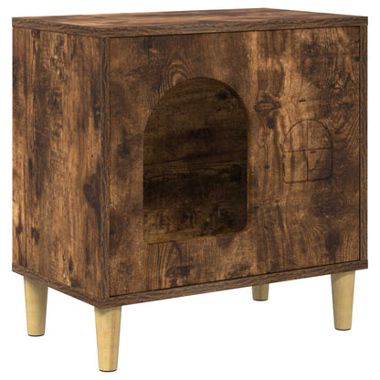 Katt Hus Røkt eik 51 x 30 x 52 cm Konstruert tre