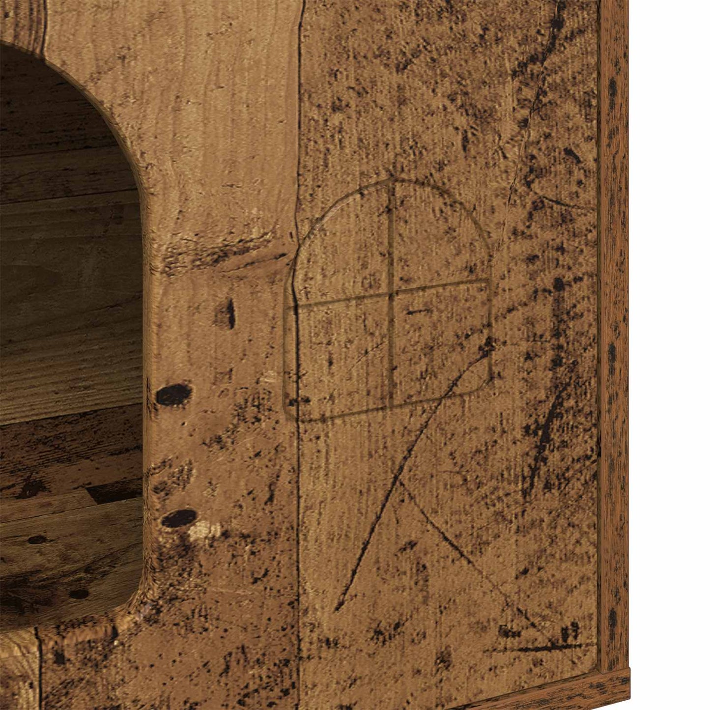 Katt Hus Gammelt tre 51 x 30 x 52 cm Konstruert tre