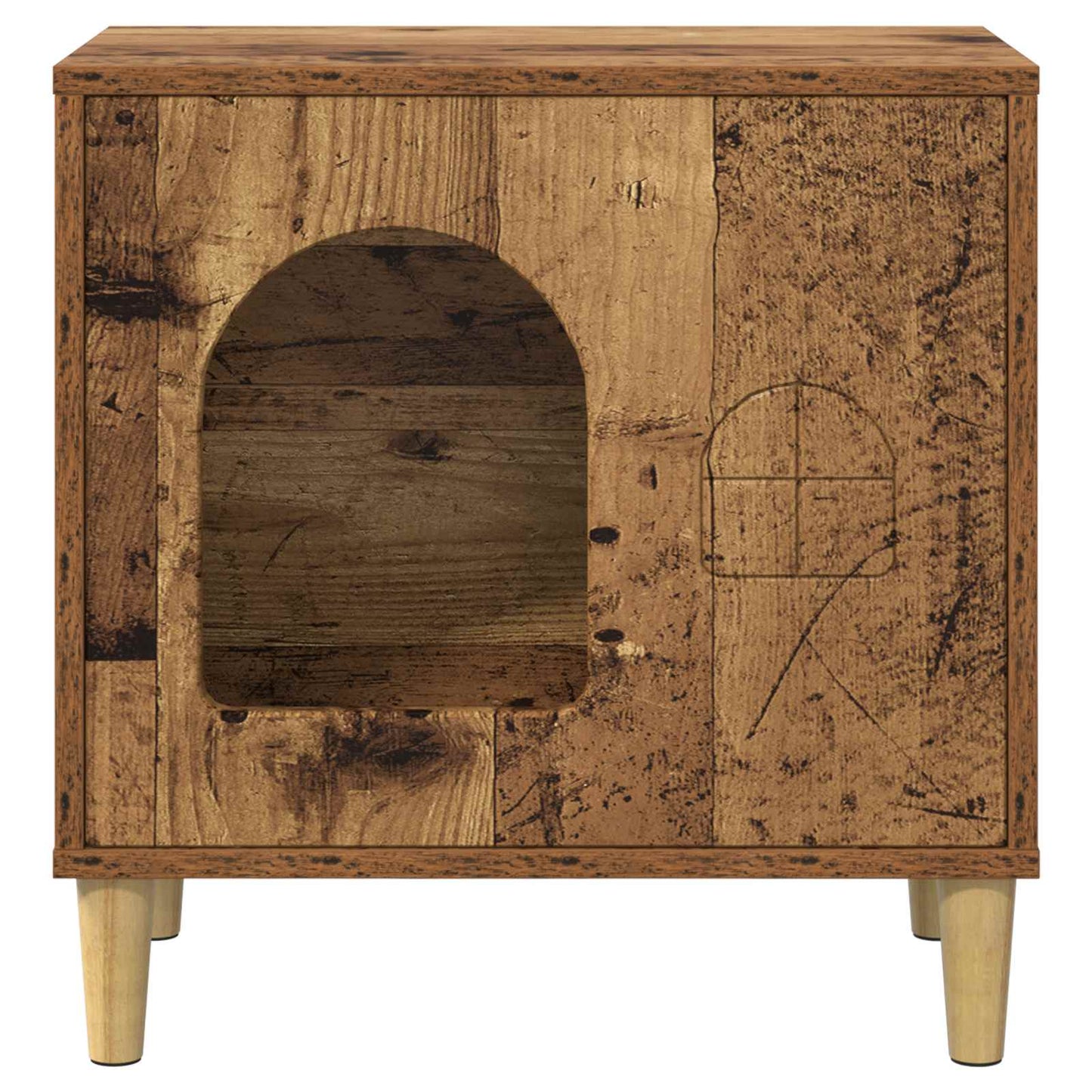 Katt Hus Gammelt tre 51 x 30 x 52 cm Konstruert tre