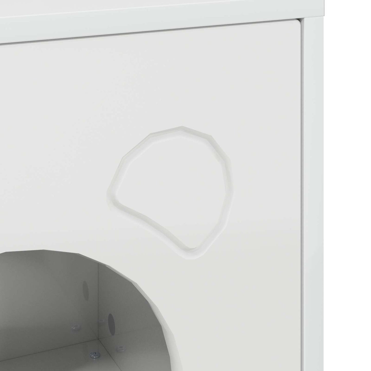 Katt Hus Glanset Hvit 42,5 x 40 x 52,5 cm Konstruert tre