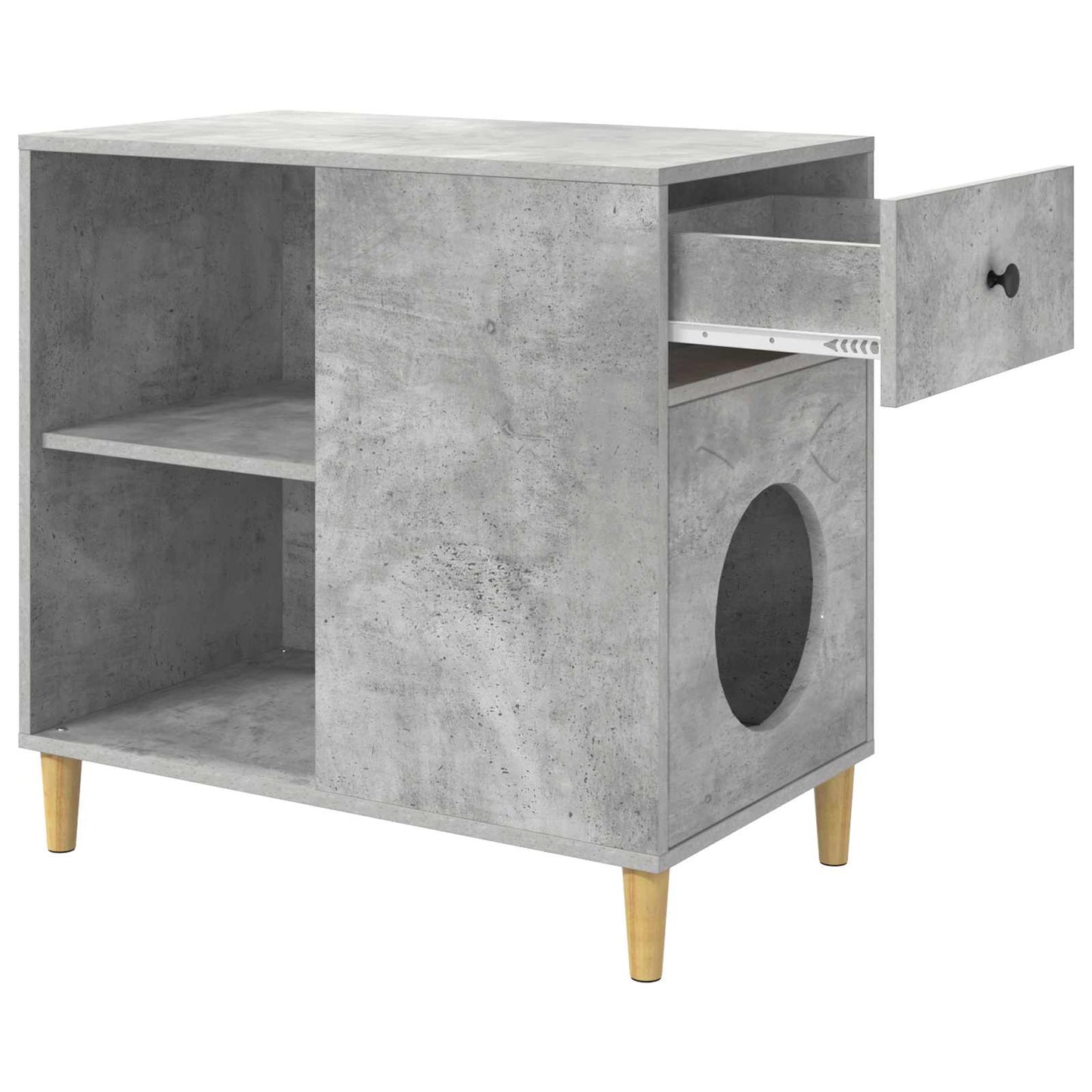 Katt Hus Betong 72 x 42.5 x 70 cm Konstruert tre