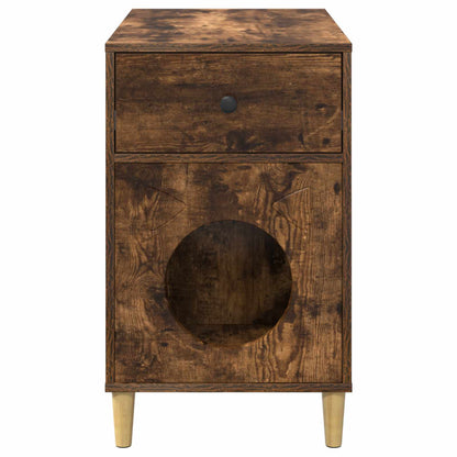 Katt Hus Røkt eik 72 x 42.5 x 70 cm Konstruert tre