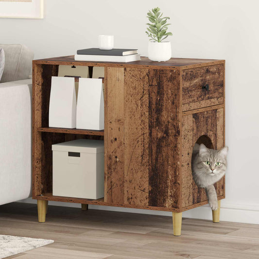 Katt Hus Gammelt tre 72 x 42.5 x 70 cm Konstruert tre