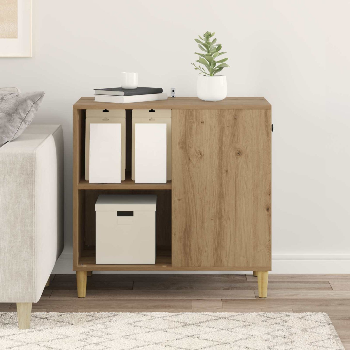 Katt Hus Kunstnerisk Eik 72 x 42.5 x 70 cm Konstruert tre